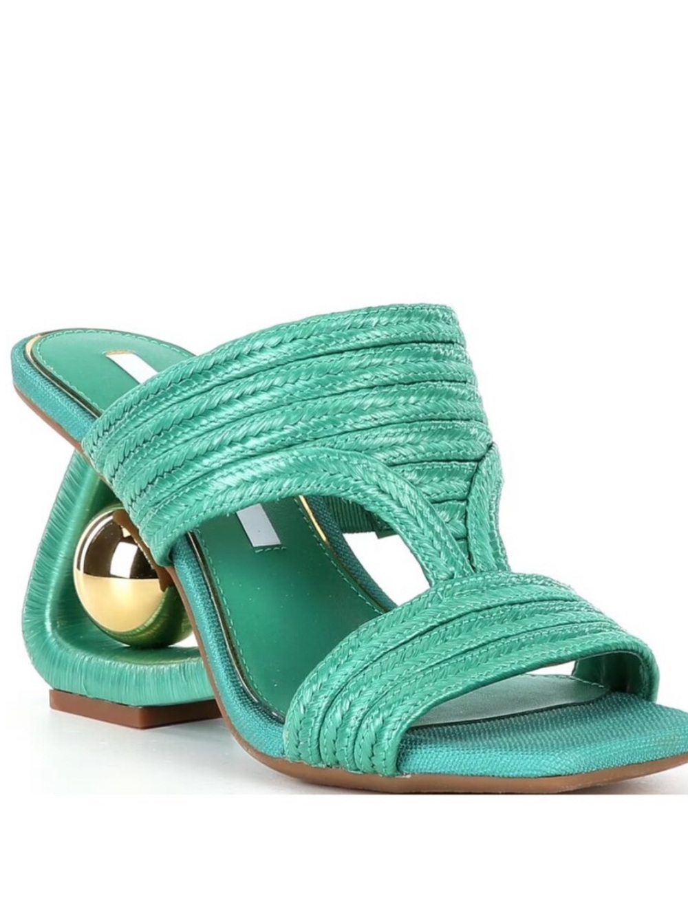 Gianni Bini Women’s Architectural Wedge Sandal in Teal/Green Sz. 7 NWOB